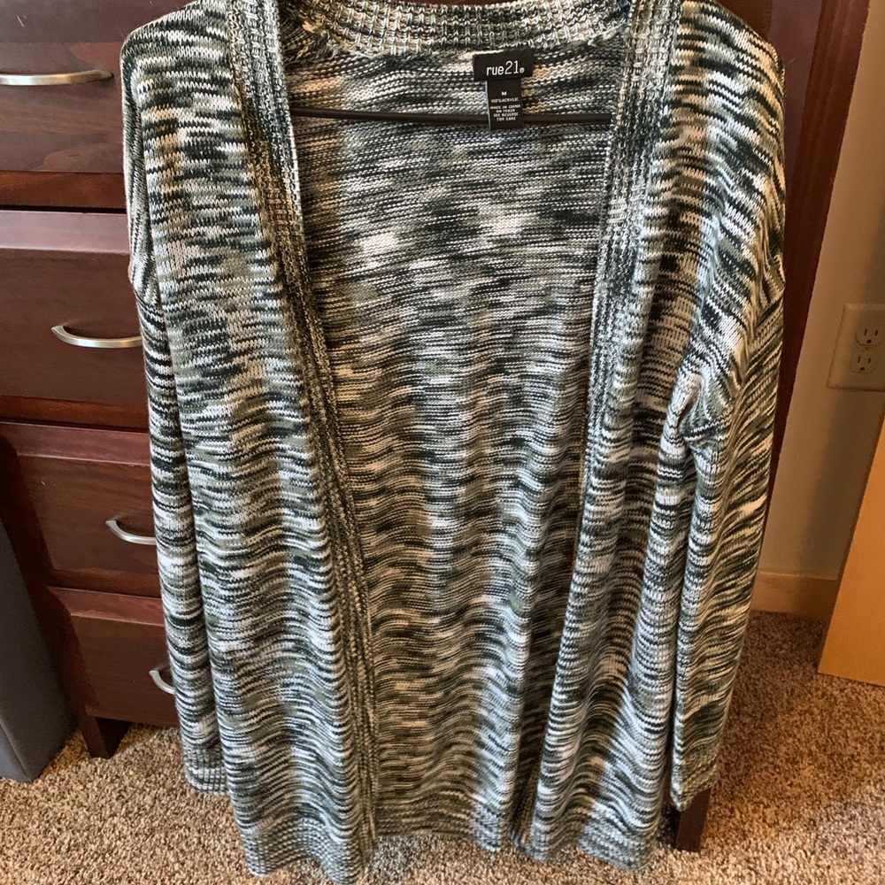 Long Black and White Rue21 Cardigan